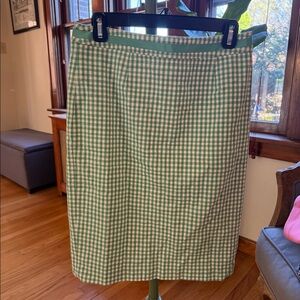 Boden Pencil Skirt, Green Gingham, Size 6
